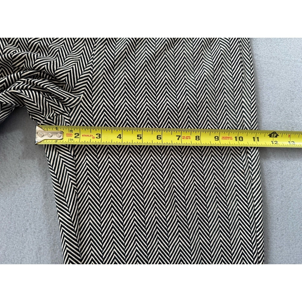 J McLaughlin Carmel Catalina Cloth Pants Black Chevron Wide Straight Leg Size S - Picture 8 of 15